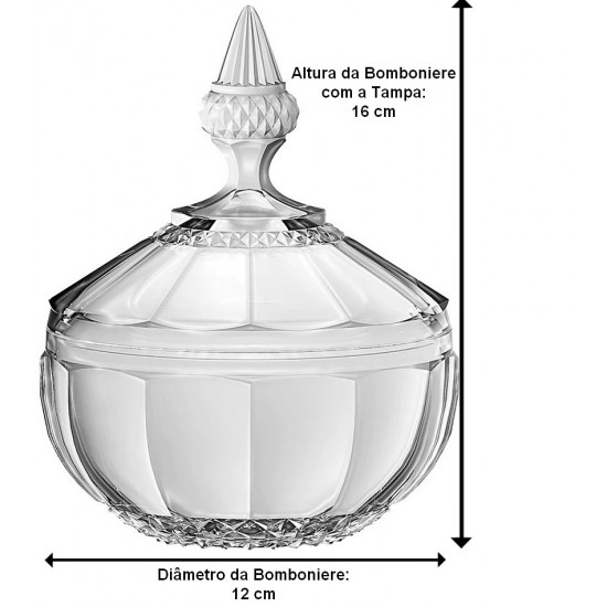 Bomboniere 16cm Por 12cm Splendor Em Cristal Ecológico L'Hermitage